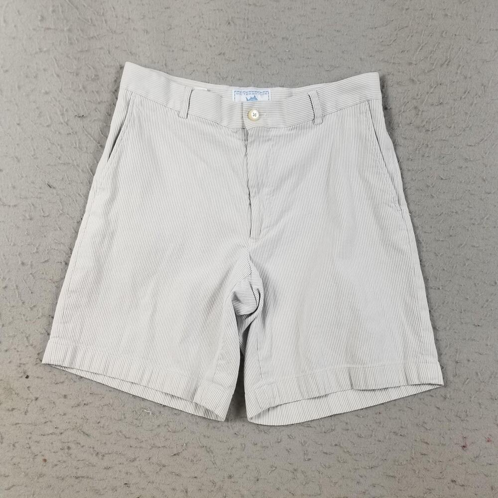 Southern Tide Shorts‎ Mens 32 Gray Seersucker Pinstripe Chino Stretch Skipjack